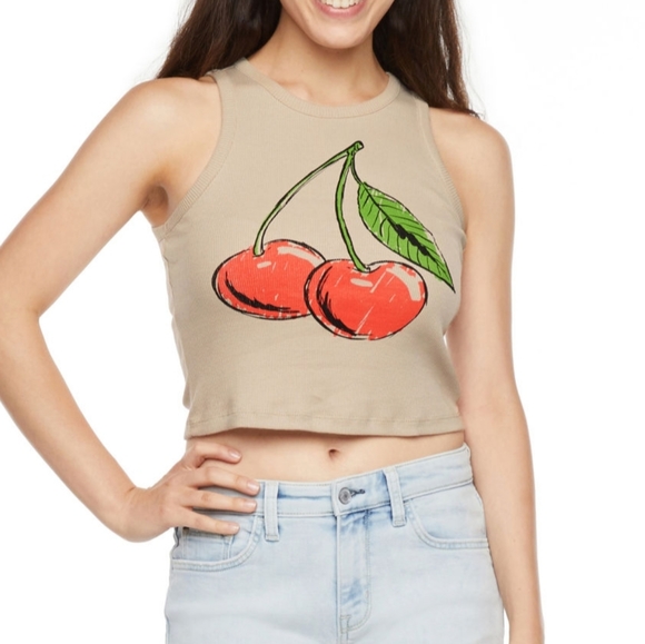 Mighty Fine Tops - Mighty Fine Juniors Womens Crew Neck Sleeveless Tank Top